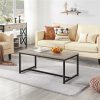 Alden Design Industrial Wood and Metal Coffee Table, Rustic Gray