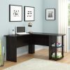 Ameriwood Home Dominic L Desk with Bookshelves, Espresso