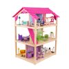 KidKraft So Chic Wood Dollhouse, Almost 4' Tall with Wheels & 46 Pieces, Assembly Required