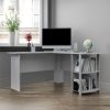 Ameriwood Home Dominic L Desk with Bookshelves, Dove Gray