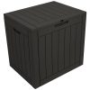 Stout Stuff 31 Gallons Square Plastic Deck Box, Dark Brown