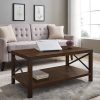 Desert Fields Magnolia Metal X Coffee Table, Dark Walnut