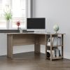 Ameriwood Home Dominic L Desk with Bookshelves, Rustic Oak