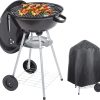 Charcoal Grill 18 inch Barbecue Grill with Waterproof Grill Cover for Outdoor Courtyard Picnic Camping Tailgating BBQ Kettle