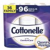 Cottonelle Ultra ComfortCare Toilet Paper, Soft Biodegradable Bath Tissue, Septic-Safe, 36 Family Rolls