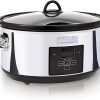 Crock-Pot 7 Quart Programmable Slow Cooker with Digital Timer, Food Warmer, Polished Platinum