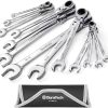 DURATECH Flex-Head Ratcheting Combination Wrench Set, SAE, 13-piece, 5/16'' to 1'', CR-V Steel, with Rolling Pouch