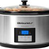 Elite Gourmet MST-900D Digital Programmable Slow Cooker, Oval Adjustable Temp, Entrees