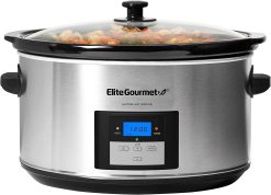 Elite Gourmet MST-900D Digital Programmable Slow Cooker, Oval Adjustable Temp, Entrees