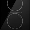 Empava Electric Stove Induction Cooktop Vertical with Dual Burners Vitro Smooth Surface 120V, 12 Inch, Black Ceramic Glass