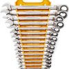 GEARWRENCH 16 Pc. 72-Tooth 12 Point Reversible Ratcheting Combination Metric Wrench Set - 9602N