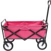 MacSports Heavy Duty Steel Frame Collapsible Folding 150 Pound Capacity Outdoor Camping Garden Utility Wagon Yard Cart, Pink