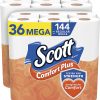 Scott ComfortPlus Toilet Paper, 36 Mega Rolls, 425 Sheets per Roll, Septic-Safe, 1-Ply Toilet Tissue