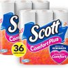 Scott ComfortPlus Toilet Paper, Large Roll, 18 Rolls (Pack of 2), 36 Total Rolls