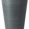 Algreen Valencia Round Outdoor Planter Pot, Charcoal Gray, 16