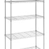 Whitmor Supreme 5-Tier Cart - Rolling Utility Organizer - Chrome - 14.25