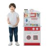 Teamson Kids Little Chef Madrid Classic Kids Kitchen Playset, Red/White