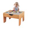 KidKraft Reversible Wooden Activity Table with 195 Building Bricks – Gray & Natural