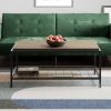 Mayview Collis Industrial Rectangle Wood and Metal Coffee Table, Ash