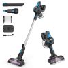 INSE Cordless Vacuum Cleaner, 6-in-1 Rechargeable Stick Vacuum with 2200 mAh Battery, 20kPa Powerful Lightweight Vacuum Cleaner up to 45 Mins Runtime, for Home Hard Floor Carpet Pet Hair, Blue