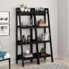 Ameriwood Home Hayes 4 Shelf Ladder Bookcase Bundle, Black