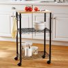 Mainstays Black Metal Multi-Purpose Rolling Kitchen Cart