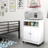 Ameriwood Home Landry Kitchen Microwave Cart, White