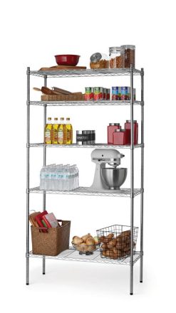 Hyper Tough 5 Tier Wire Shelf Unit, Chrome, 1750 lb Capacity, Adult