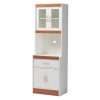 Baxton Studio Laurana White and Cherry Finished Kitchen Cabinet and Hutch