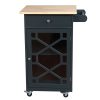 Decor Therapy Amelie Kitchen Cart, Antique Navy, 34