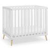 Delta Children Essex Convertible Mini Baby Crib with 2.75-Inch Mattress, Bianca White/Natural