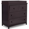 Delta Children Waverly 3 Drawer Dresser with Changing Top, Dark Chocolate