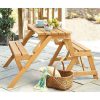 Northbeam Interchangeable Picnic Table / Garden Bench, Wood, Hemlock