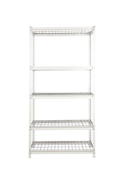 Pachira 48"W x 24"D x 72"H 5-Shelf Steel Shelving, White