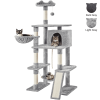 Easyfashion 69.5-inch Cat Tree Cat Activity Center with Scratching Post Tunnel Light Gray