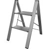 AmeriHome Ultra Slim Aluminum Two Step Folding Utility Step Ladder