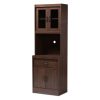 Baxton Studio Laurana Modern and Contemporary Dark Walnut Finished Kitchen Cabinet and Hutch