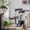 Easyfashion Plush Cover Cat Tree, Dark Gray