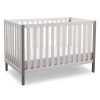 Delta Children Milo 3-in-1 Convertible Crib, Greenguard Gold Certified, Bianca White/Grey