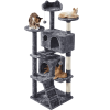 Easyfashion 61.5 inch Tall Cat Tree Tower Condo, Dark Gray