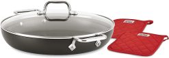 All-Clad HA1 Hard Anodized Nonstick Everyday Pan 12 Inch Induction Pots and Pans, Cookware Black