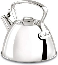 All-Clad Specialty Stainless Steel Tea Kettle 2 Quart Induction Pots and Pans, Cookware