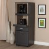 Baxton Studio Fabian Dark Grey and Oak Brown Finished Kitchen Cabinet