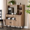 Baxton Studio Patterson Modern and Contemporary Modern Oak Brown Finished Wood 3-Door Kitchen Storage Cabinet