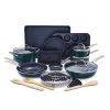 Blue Diamond Green Diamond 20pc Cookware Set, Green