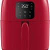 DASH Tasti-Crisp™ Digital Air Fryer with AirCrisp Technology, Custom Presets, Temperature Control, and Auto Shut Off Feature, 2.6 Quart - Red