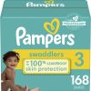 Diapers Size 3, 168 Count - Pampers Swaddlers Disposable Baby Diapers (Packaging & Prints May Vary)