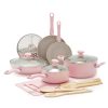 GreenLife Ceramic Nonstick Pink 15pc Set