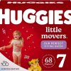 Huggies Little Movers Baby Diapers, Size 7 (41+ lbs), 68 Ct