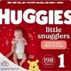 Huggies Little Snugglers Baby Diapers, Size 1 (8-14 lbs), 198 Ct, Newborn Diapers